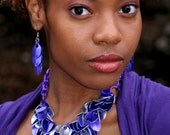 Purple and Silver Dancing Leaves Chainmaille Necklace