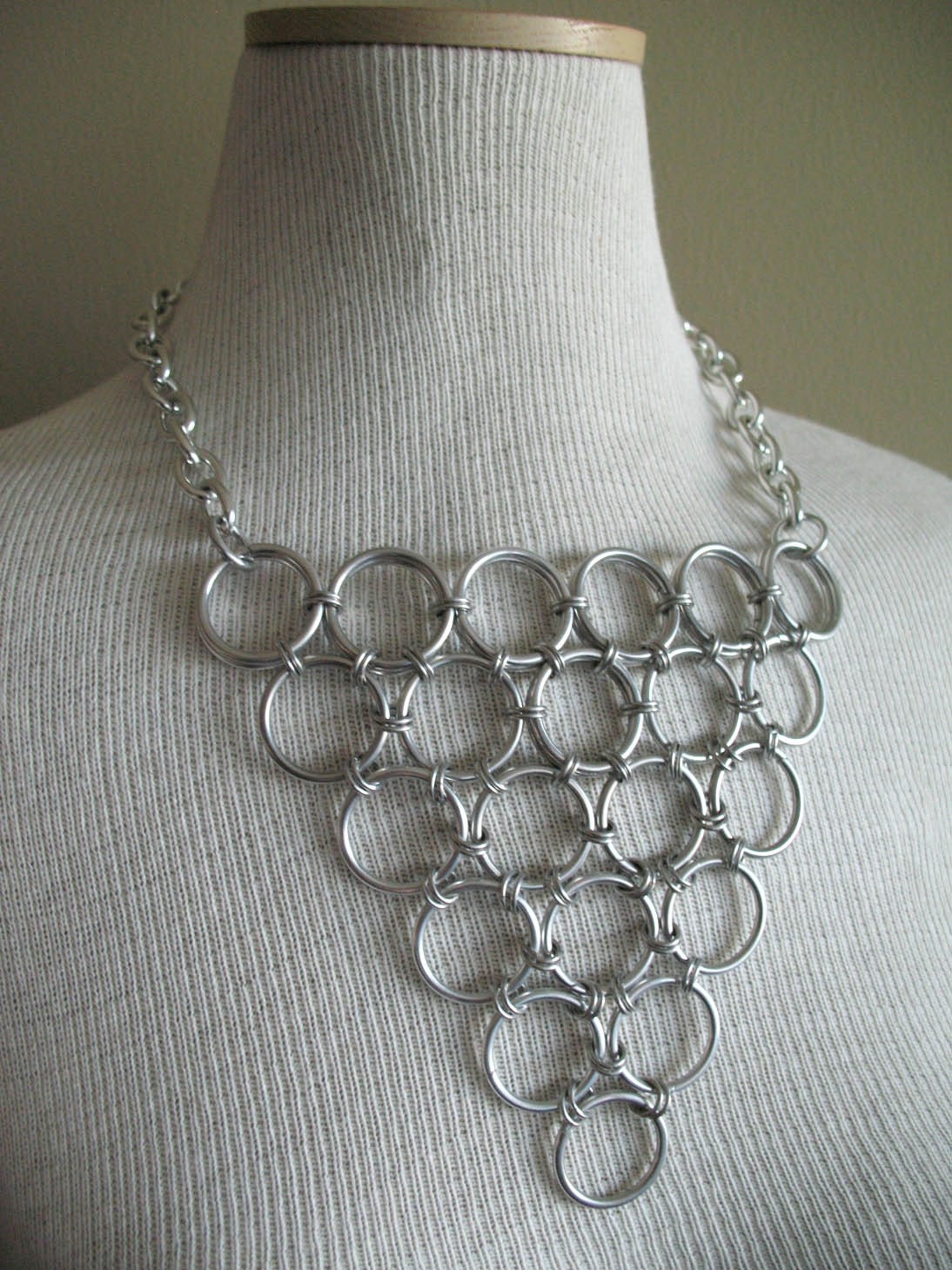 Huge Japanese Triangle Chain Mail Necklace
