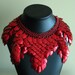 Chainmaille Red Scale Collar - Statement Art Necklace