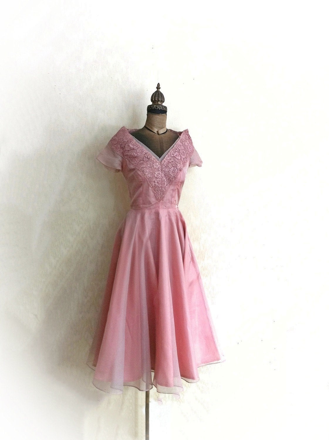1950s Mauve Pink Dress