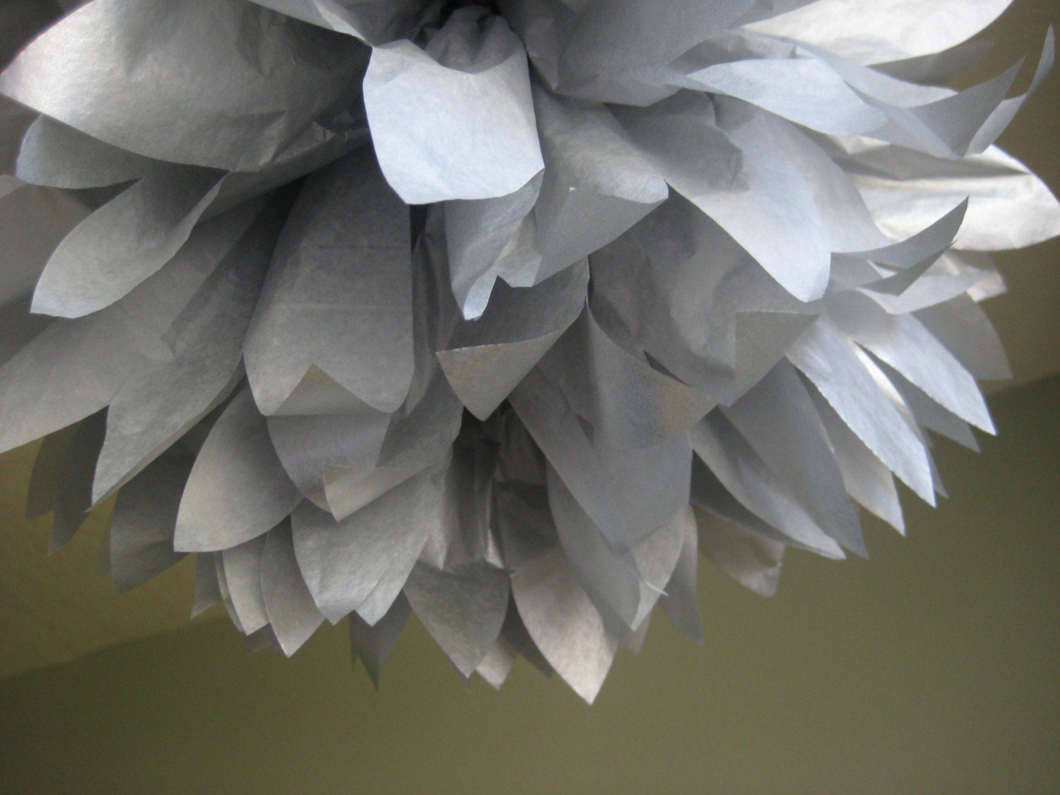 Gray - 1 Large Tissue Paper Pom Pom DIY Decor Kit - Birthday Party Decoration