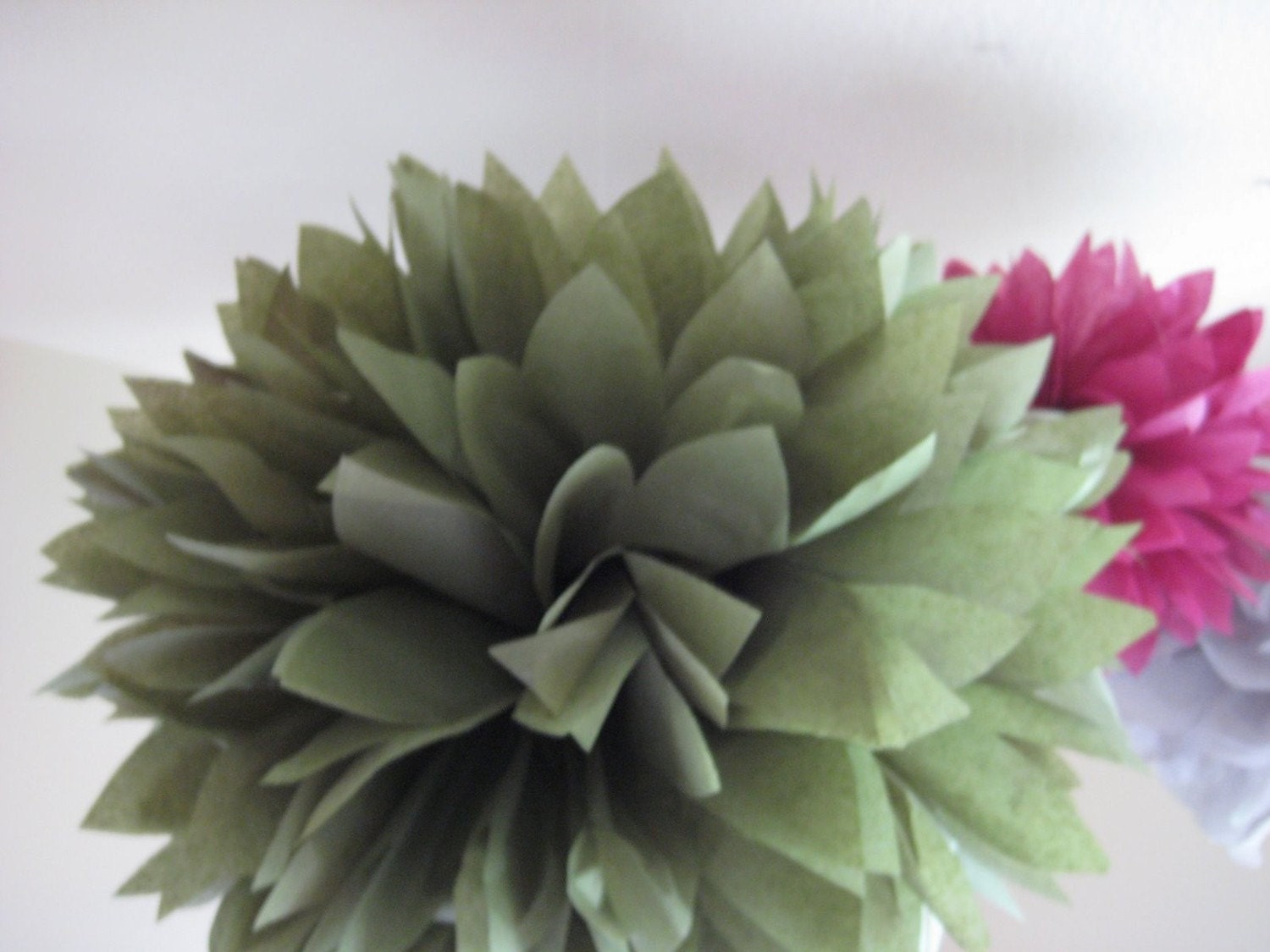 Moss - 1 Large Tissue Pom - Outdoor Fairy Princess Party Decoration Il_570xn
