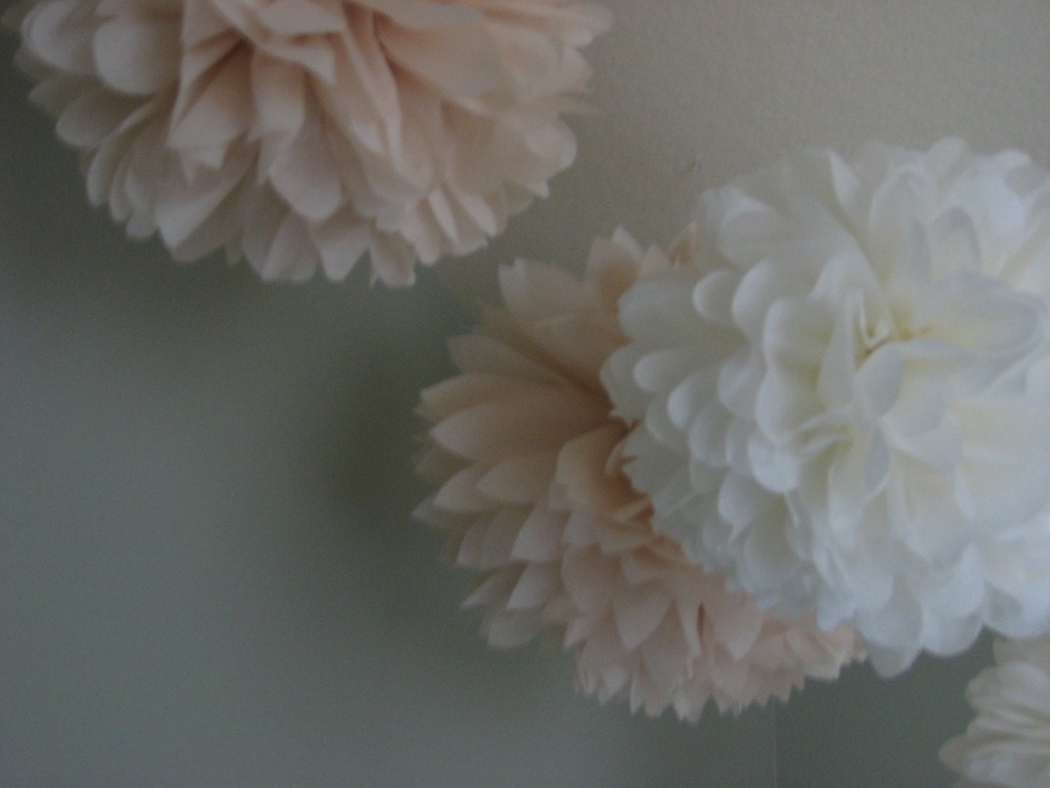 3 Large Tissue Poms Kit - Pick Your Colors - Portland Original - Guest Room Decoration - Neutral Tan and Off White Il_570xn