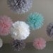 Ice Cream Shoppe - 10 Tissue Paper Pom Poms - First Birthday Decoration Party - Candy Bar Backdrop - Newborn Photograph