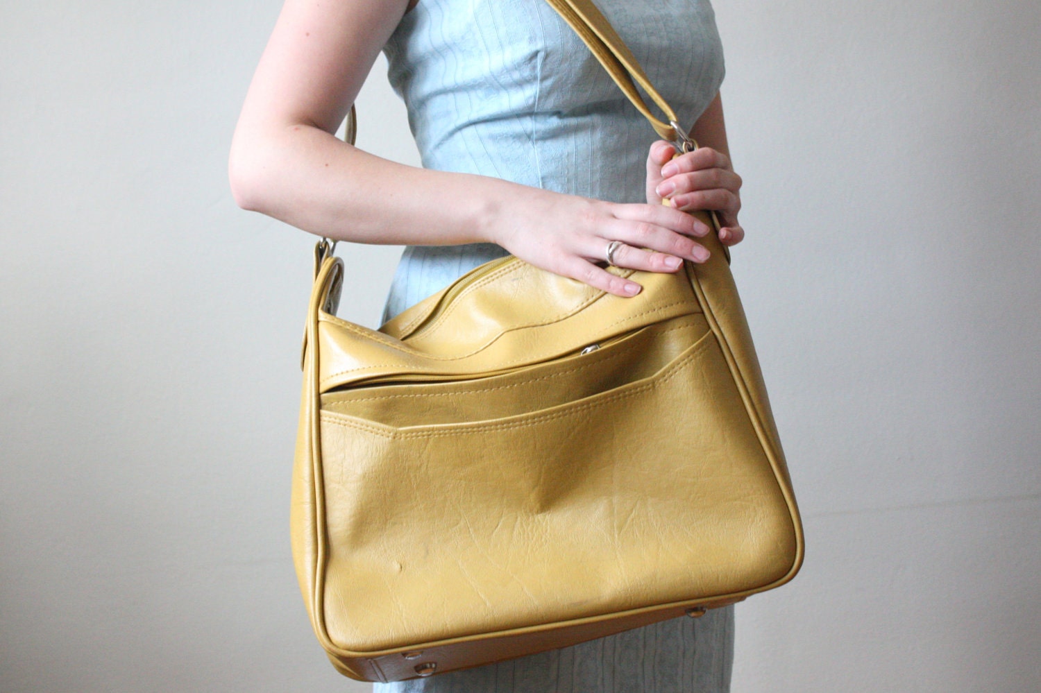 mustard messenger bag
