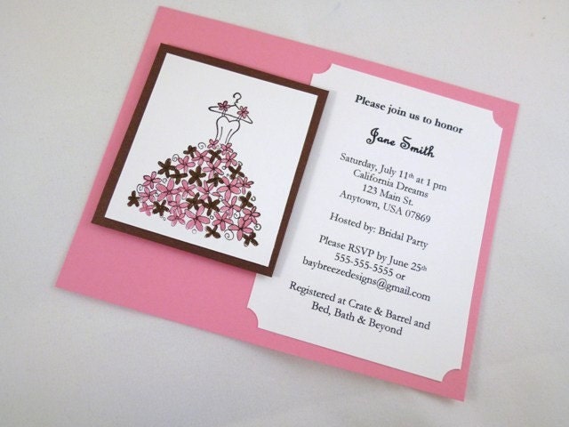 Bridal Dress Shower Invitation Sample - Wedding Dress