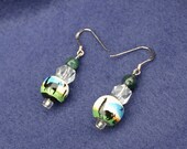 Llama earrings with hand painted ceramic Peruvian beads