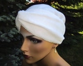 STRETCH FLEECE  turban, head wrap,headband, Chemo SLEEPING cap,  the beach, the pool