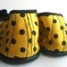 1980s Guess Black and Yellow Polka Dot Satin Flats. Size 8.5