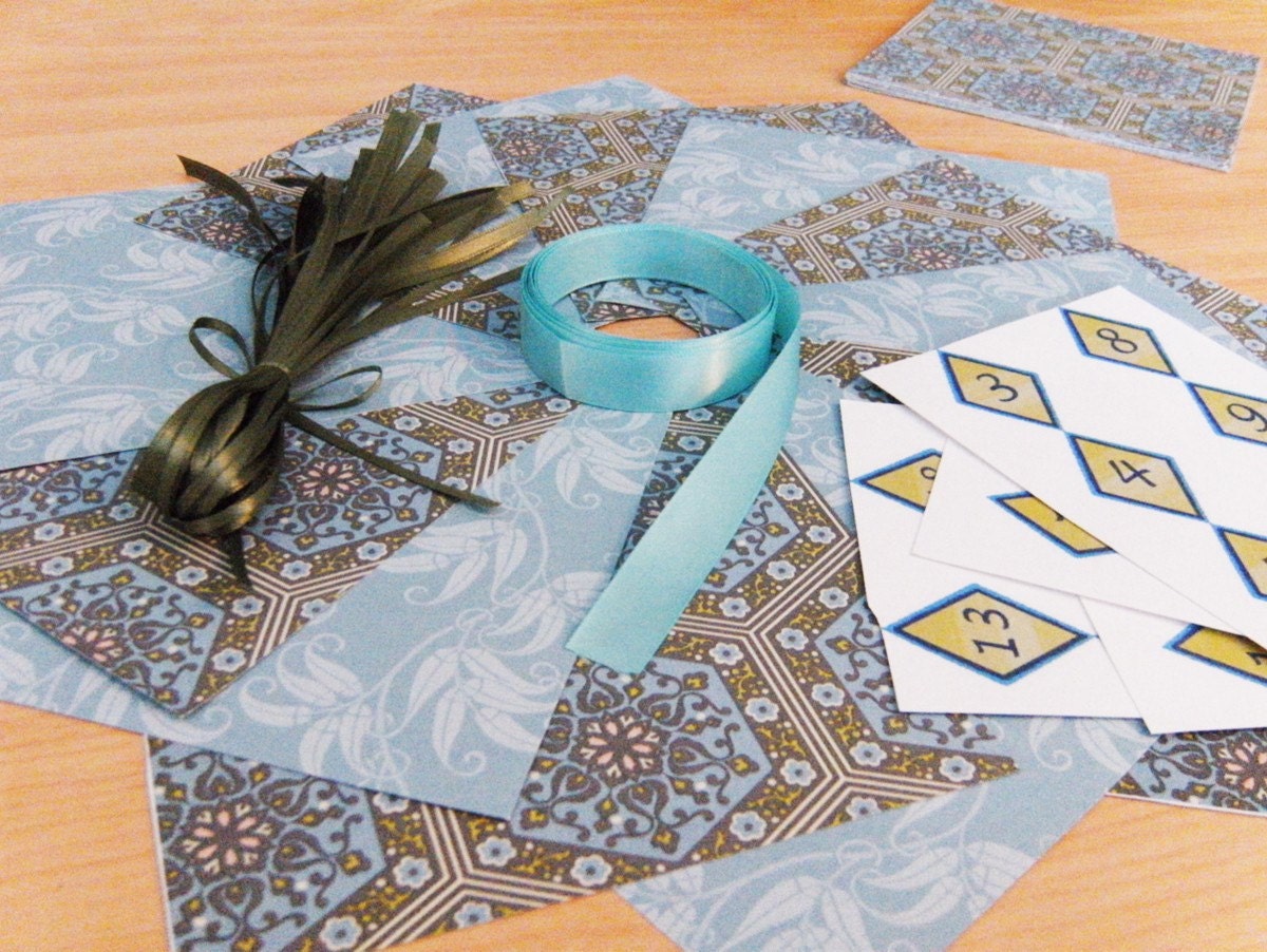24 Day Origami Advent Garland Kit - Vintage Frost