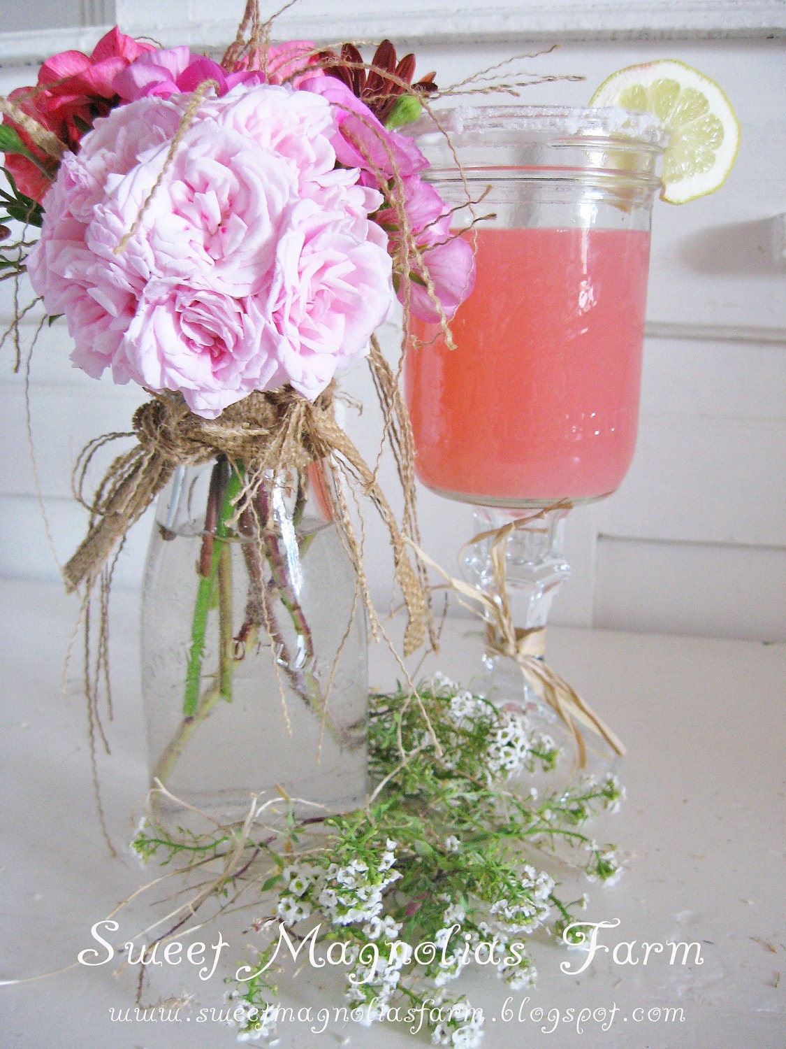 Reserved 4 Maryjane 2 Shabby Farmhouse Mason Jar Glasses "Ball " Perfection for Lemonade, Sweet Tea, Water, Iced Tea, Ice Cold Milk
