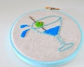 Drink and Be Merry - Colorful Martini Embroidery Ornament