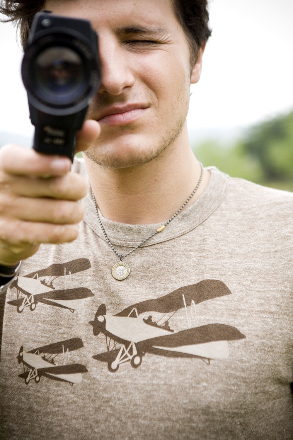 BIPLANE recycled eco designer t-shirt (eco heather brown)