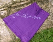FLOWER DRAWING  Fair Trade Organic Skirt (bright lavender on purple)