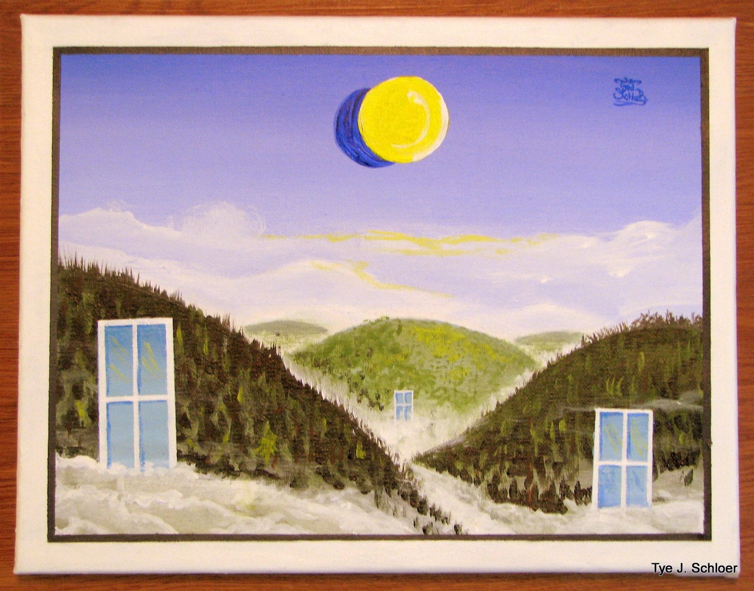 Surrealist painting, The View Beyond, Acrylic on Canvas, by Tye J. Schloer