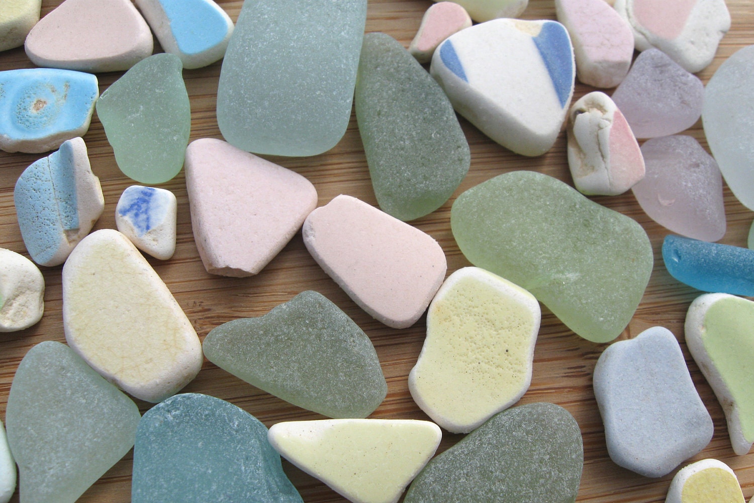 Genuine Surf Tumbled Pastel Sea Glass and Pottery Pieces for Jewelry and Crafts