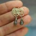 Silver Spirals with Wire Wrapped Laboradorite Tear Drop Post Earrings