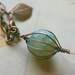 Spring Clearance - Caged Blue Lace Agate Copper Pendant with Heavy Copper Chain