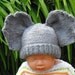 digital pdf file knitting pattern -madmonkeyknits Baby Big Ears Elephant Beanie Hat pdf download knitting pattern