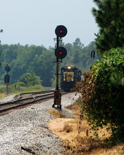 Railroad Signal and Train - 5 x 7 Fine Art Print