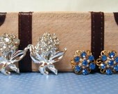 4 Vintage Rhinestone Scatter Pins