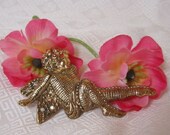 40% OFF SALE Vintage Rhinestone Angel Brooch