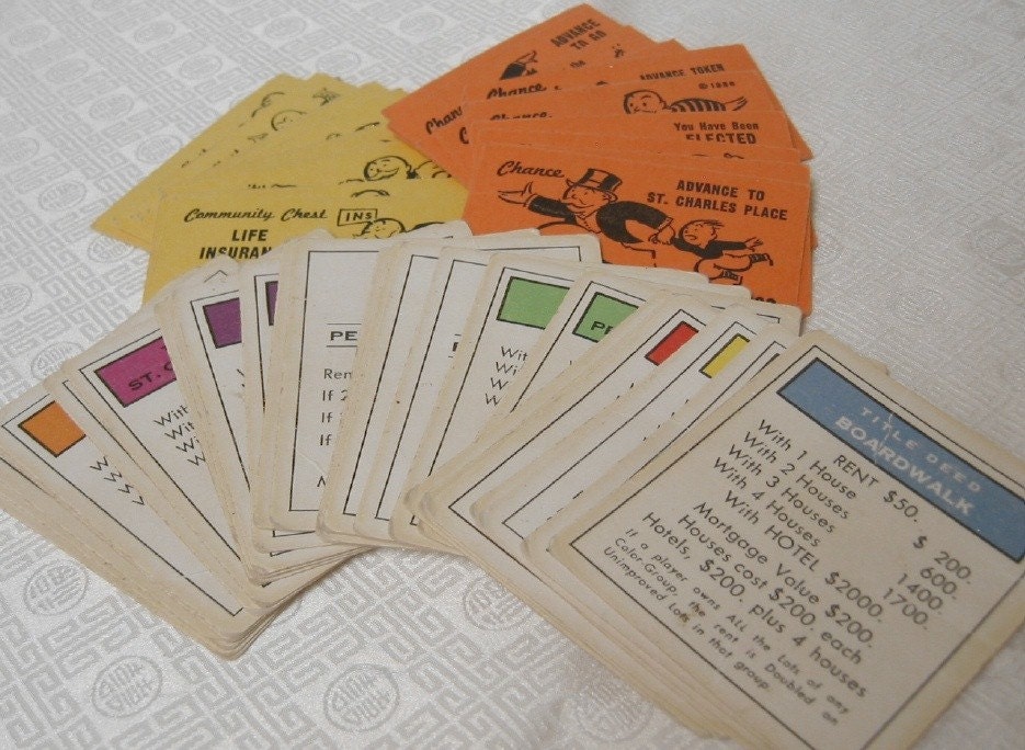 Monopoly Board Game Pieces Vintage