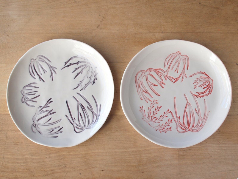 Reserved for wikinator. SALE Tumbleweeds. lunch plate pair