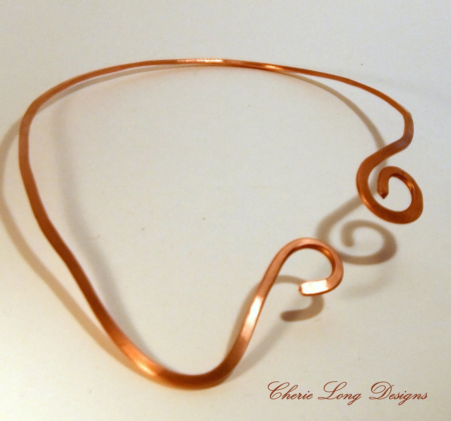 Copper Necklace on Copper Necklace Asymetrical Torque Collar By Cherbear71 On Etsy