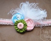 Camryn headband baby toddler size rosettes spring colors m2m matilda jane feathers easter ready to ship