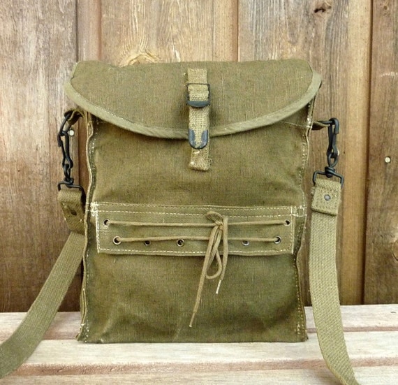 Vintage French Military Mini Messenger Bag - Just plain cool. LAST ONE.