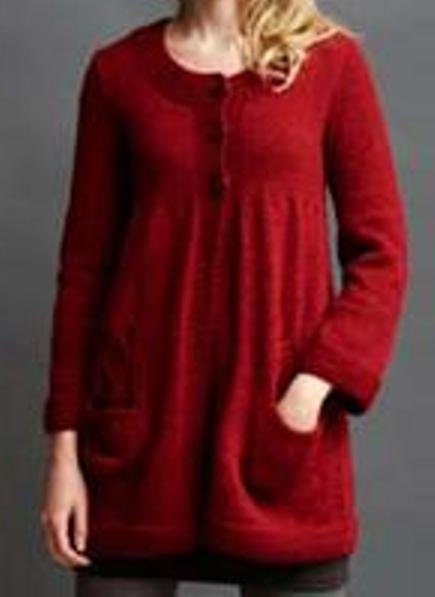 Long or Short Version Cardigan Sweater in Soft Wool Color