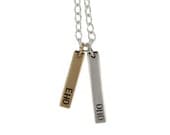 Personalized Silver and Gold Bar Necklace