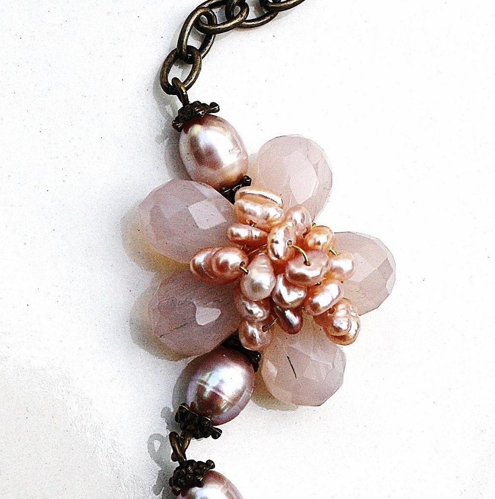 Evening Rose Necklace and Earrings set