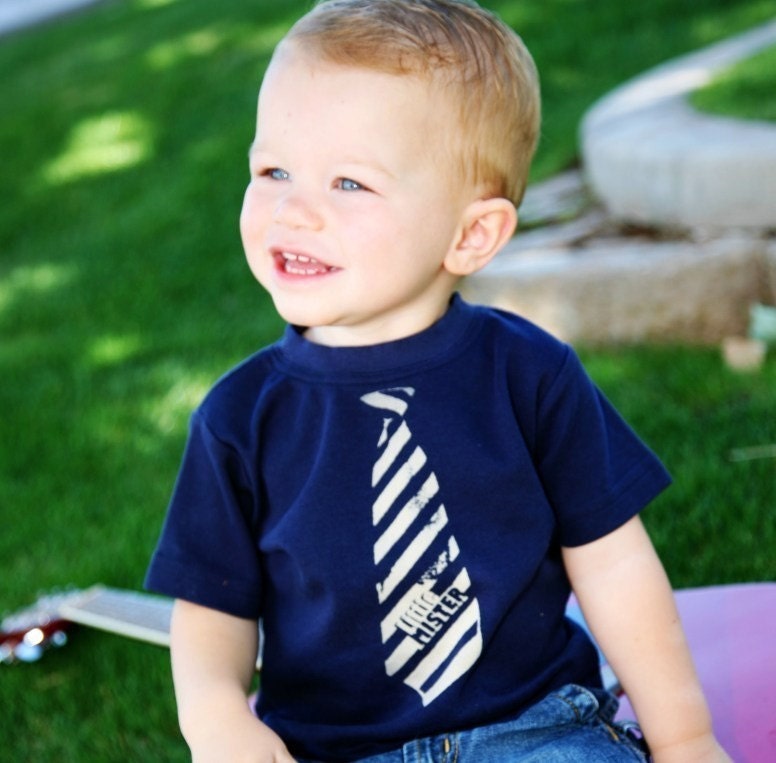 Little Mister - Tie shirt - (NO INK) - Toddler Tee - High Quality Shirts, 12m to 6, click for colors, Free Shipping