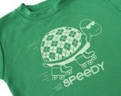Speedy the Turtle - Funny rollerskating turtle Toddler T-shirt - (NO INK) sizes 12m to 6 - Click for colors, Free Shipping