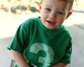 Toddler Birthday shirt - Distressed Number TShirt - 1, 2, 3, 4, 5 -- personalized - NO INK - Click for colors, Free Shipping
