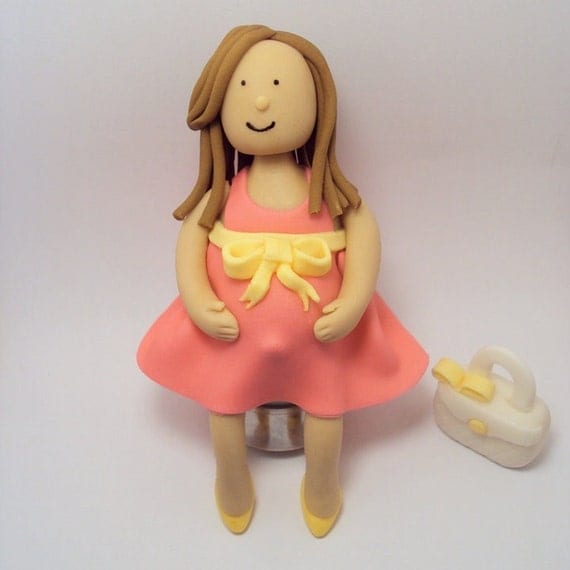 Pregnant Lady Cake Topper Il_570xn