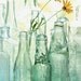 antique bottles no. 3... sunlight through blue green glass by leaping gazelle