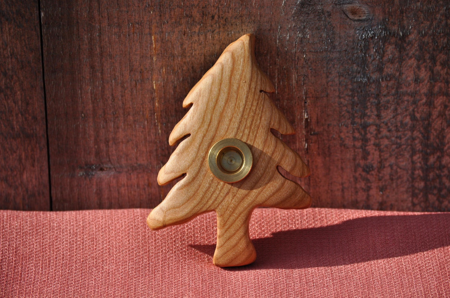 Wooden Tree Candle Holder - Cherry