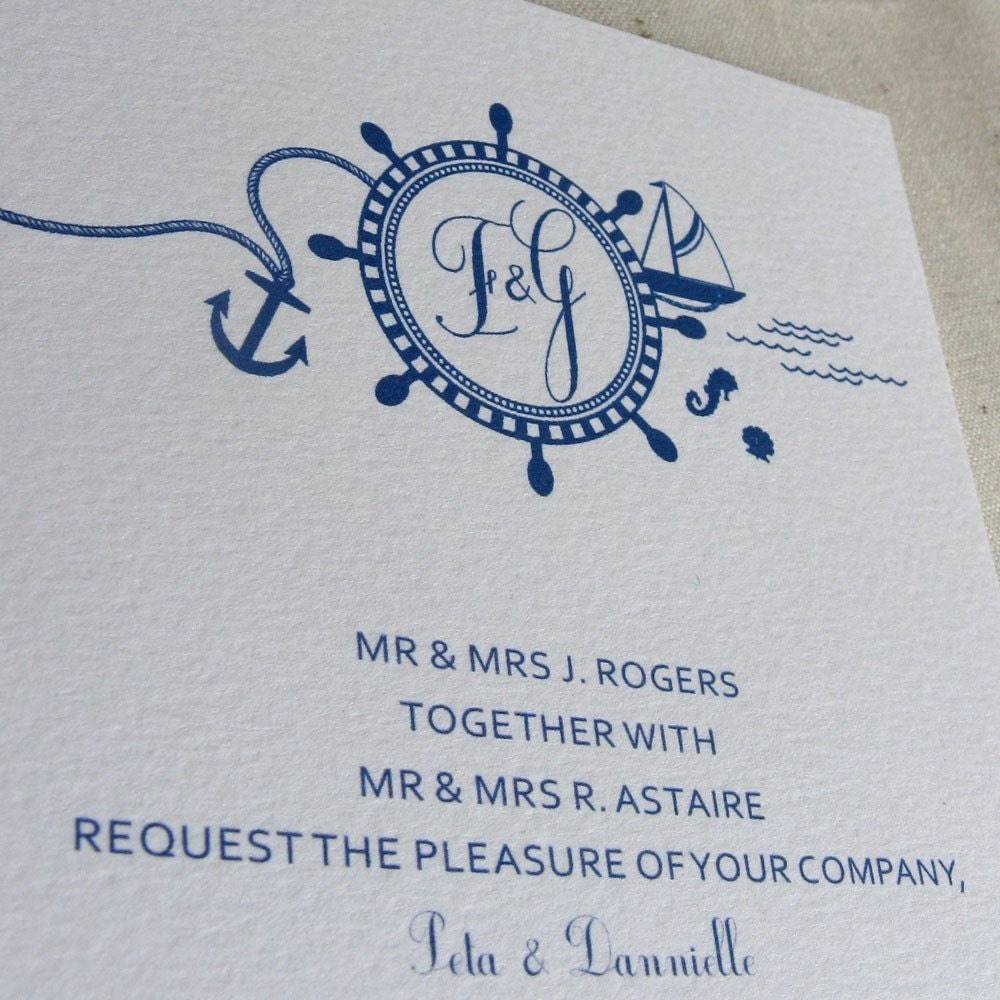 Nautical Collection Wedding Invitation and RSVP (sample)