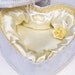 Decoration Victorian Hat Box Heart in Yellow and White Highly Decorative, Feminine