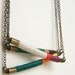 DESIGN YOUR OWN custom Davis necklace - textile and leather with antiqued brass chain
