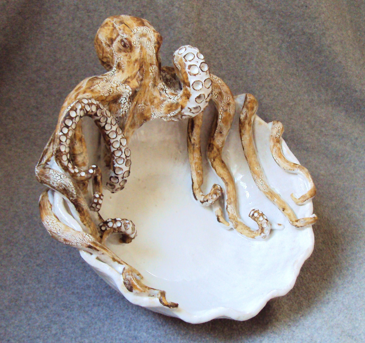 Ceramic Octopus Bowl by Shayne Greco Beautiful Mediterranean Pottery