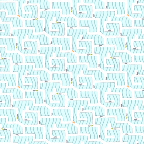 Patty Sloniger for Michael Miller, Backyard Baby Collection, Ant Maze in Aqua - 1 yard listing
