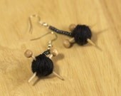 Black Ear Knits - Yarn ball earrings