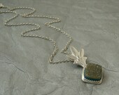 Sale- Plume Silver Flower and Blue Druzy Agate upcycled spoon necklace, handcrafted artisan jewelry by jewelrybyfrancine on etsy