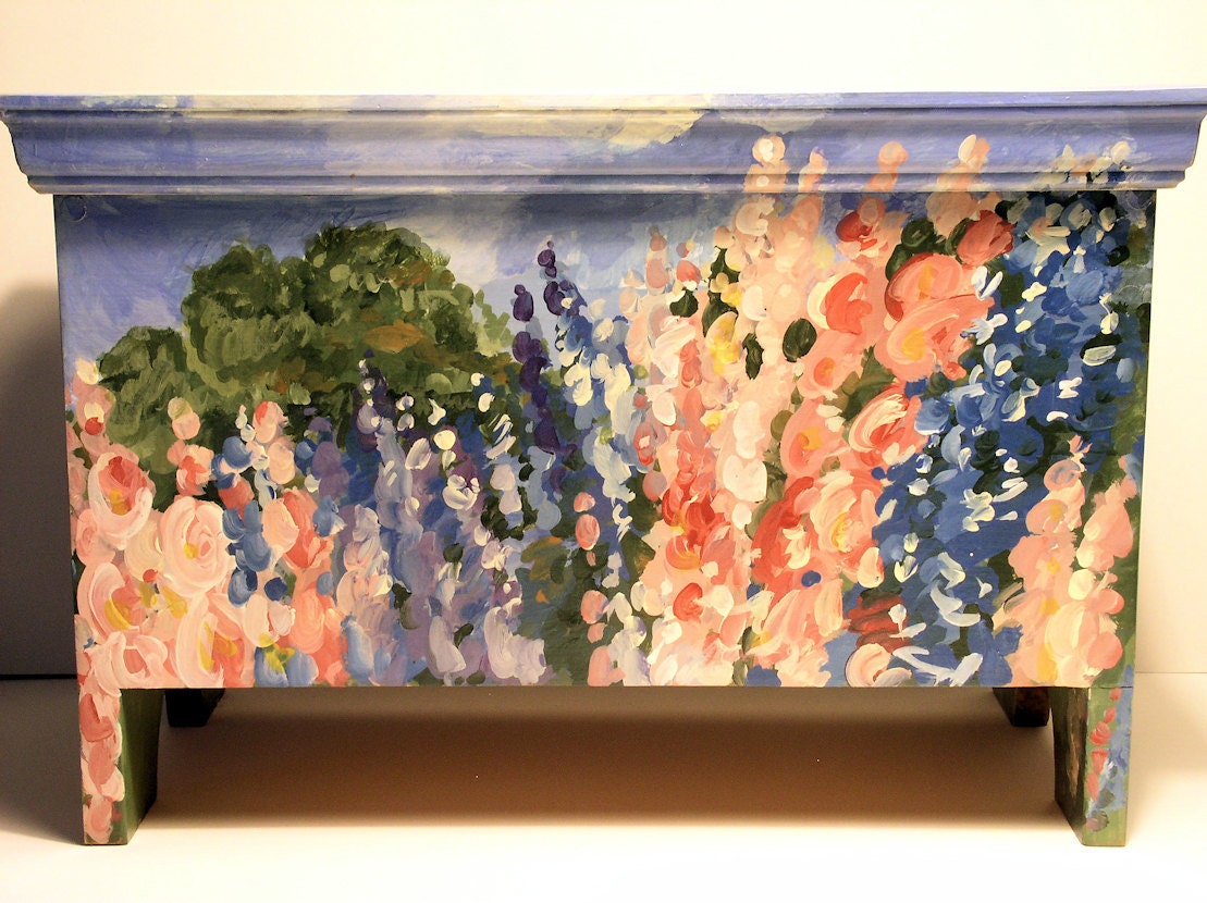 Painted Furniture Farmhouse Cottage Storage Trunk