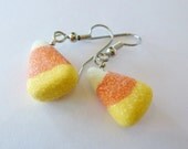 Halloween Earrings, Candy Corn Earrings, Miniature Food Jewelry, Polymer Clay FoodEarrings, Surgical Steel