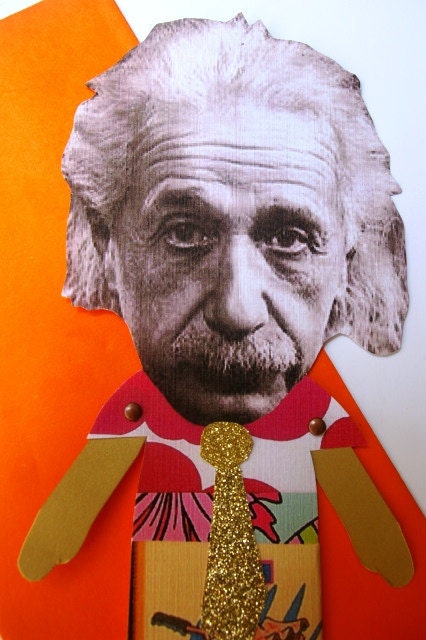 Einstein paper doll greeting card